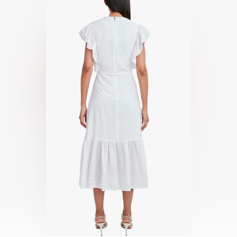 BCBGMAXAZRIA Women's Short Ruffle Sleeve Fit and Flare Mini Dress S - Picture 4 of 5